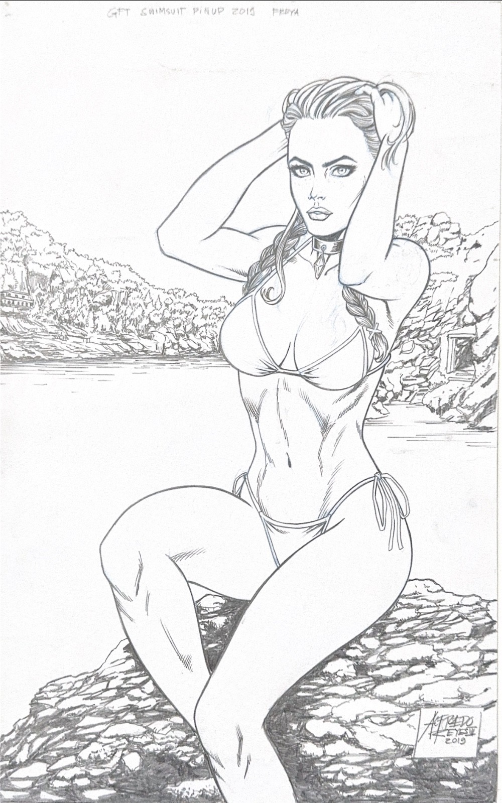 Original  Zenescope / GFT SwimSuit Special 2019 PinUp / Artist : Alfredo Reyes