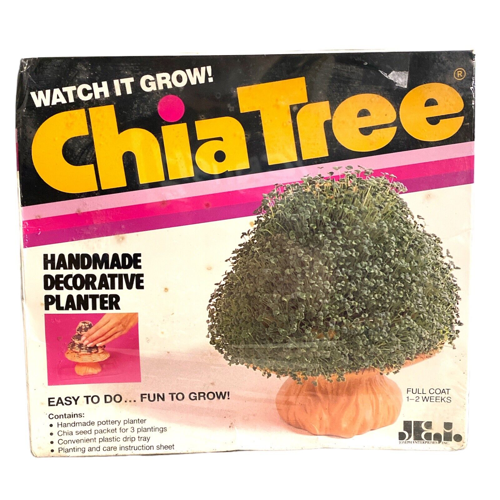 Vintage CHIA Tree Handmade Decorative Pottery Planter Watch It Grow Sealed