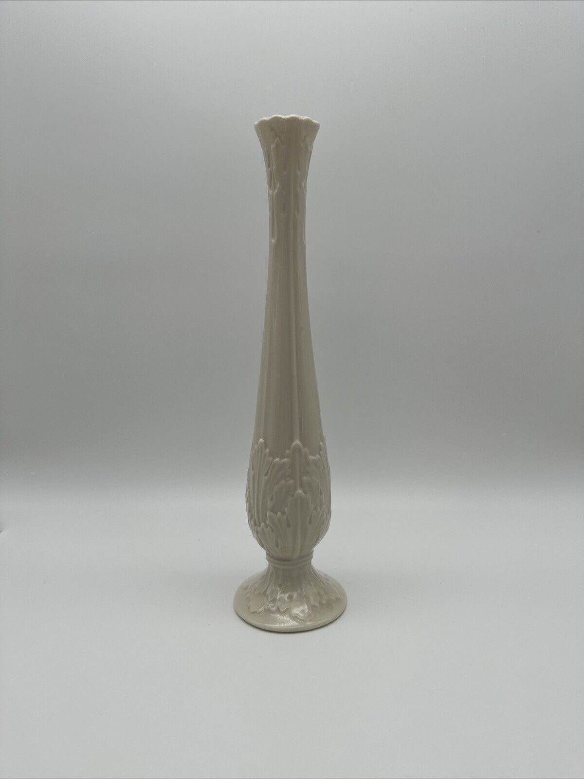 Vintage Lenox Bud Vase Made in USA Cream Porcelain Fine China 7.5” Thin Fluted