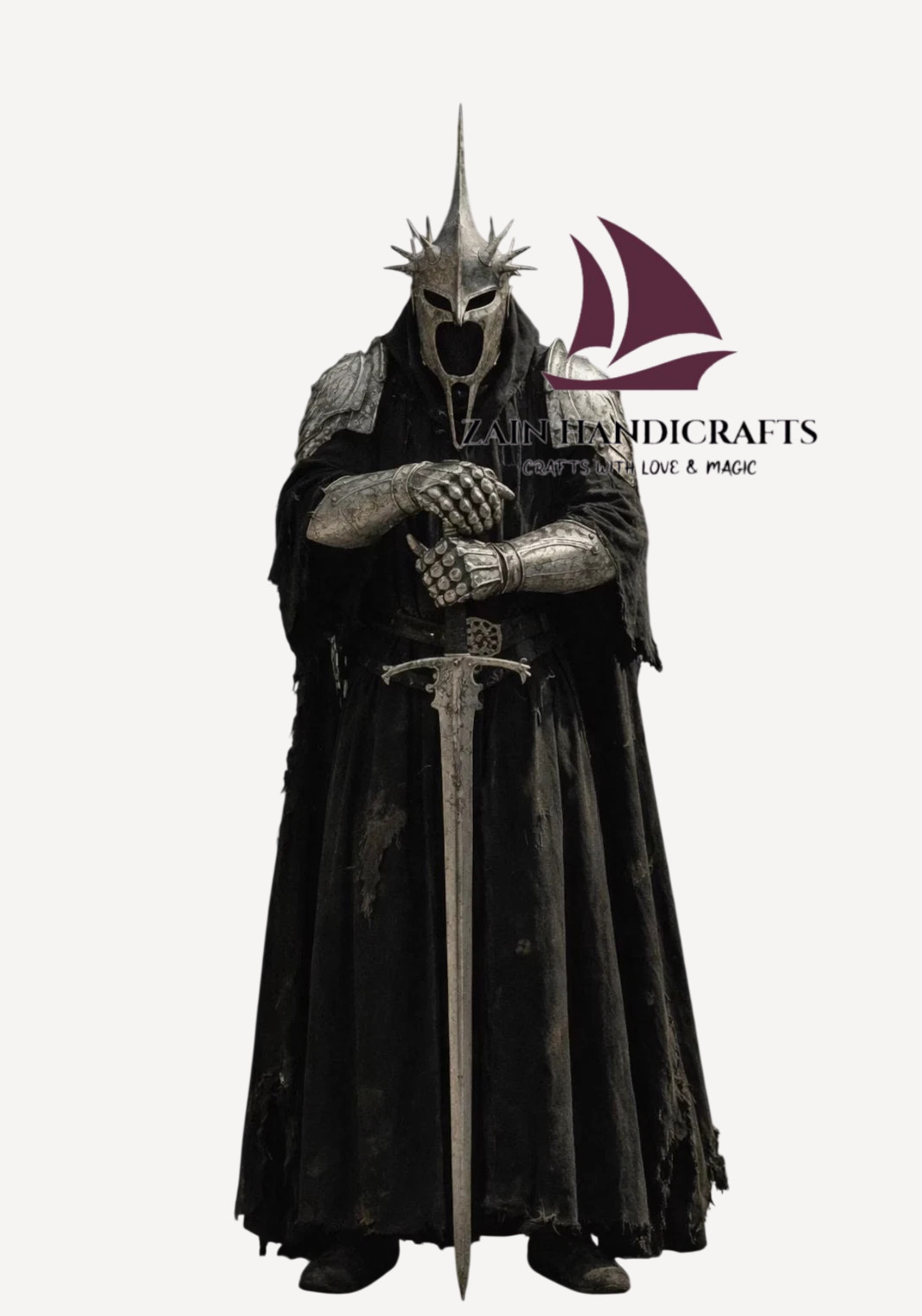 ZAIN Dark Lord Helmet W/Cloak Sauron Inspired Costume Medieval Nazgul Armor