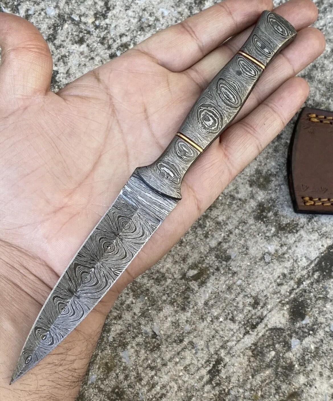 Scottish Dirk SGIAN DUBH Knife Forged Damascus Steel Dagger Double Edge FullTang Scottish Dirk SGIAN DUBH Knife Forged Damascus Steel Dagger Double Edge FullTang