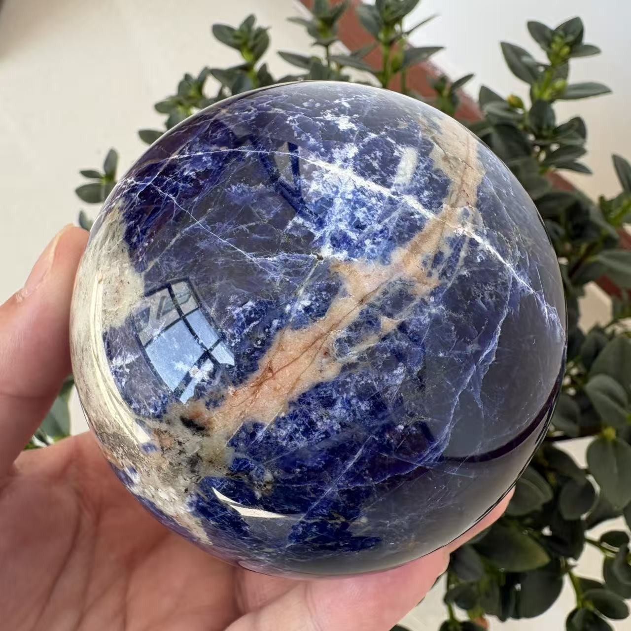 Natural Blue Sodalite Sphere 3.4