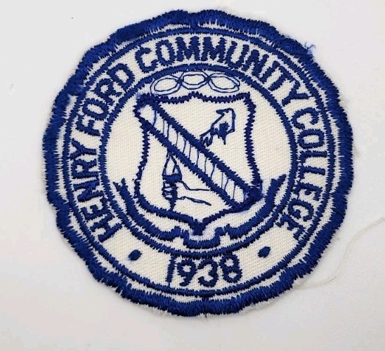 Vintage Henry Ford Community College Round 1938 Patch Rare