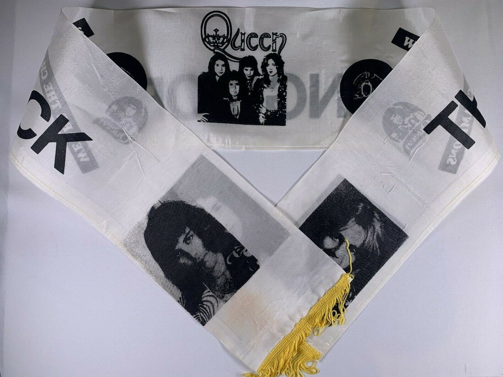 Queen Scarf Freddie Mercury Official Vintage Nylon Satin Kings Of Rock Late 70s
