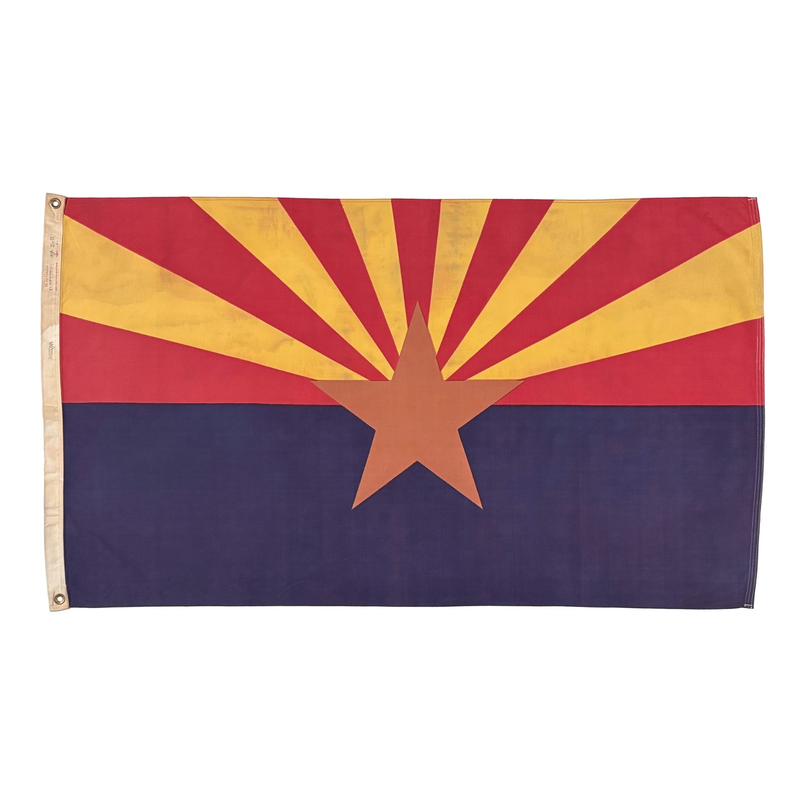 Vintage Faded Cotton Arizona State Flag Old Cloth Star USA Textile Art Vintage Faded Cotton Arizona State Flag Old Cloth Star USA Textile Art