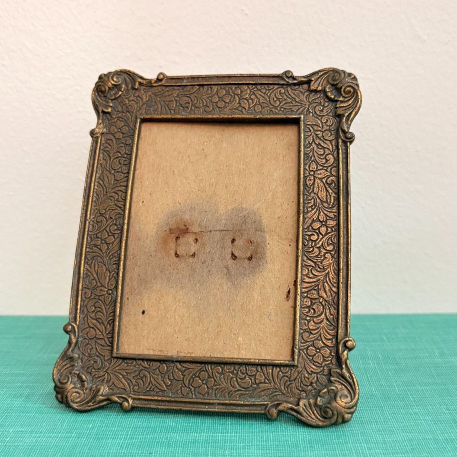 Antique French Mini Picture Frame Bronze Brass Metal Ornate Victorian Antique French Mini Picture Frame Bronze Brass Metal Ornate Victorian