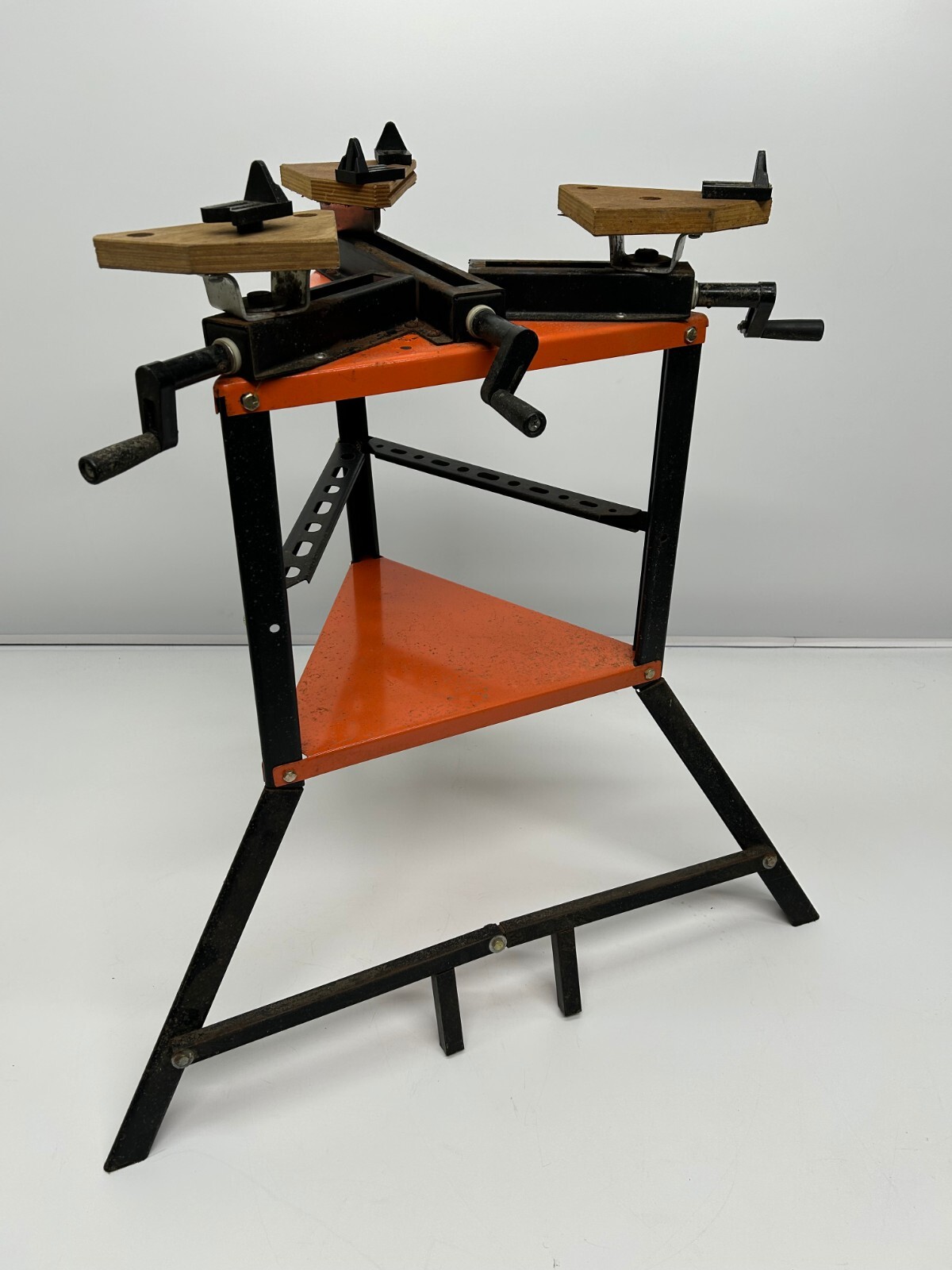 Vtg c1990s Tripod 3 Clamp Vise Table Tool Woodworking Stand