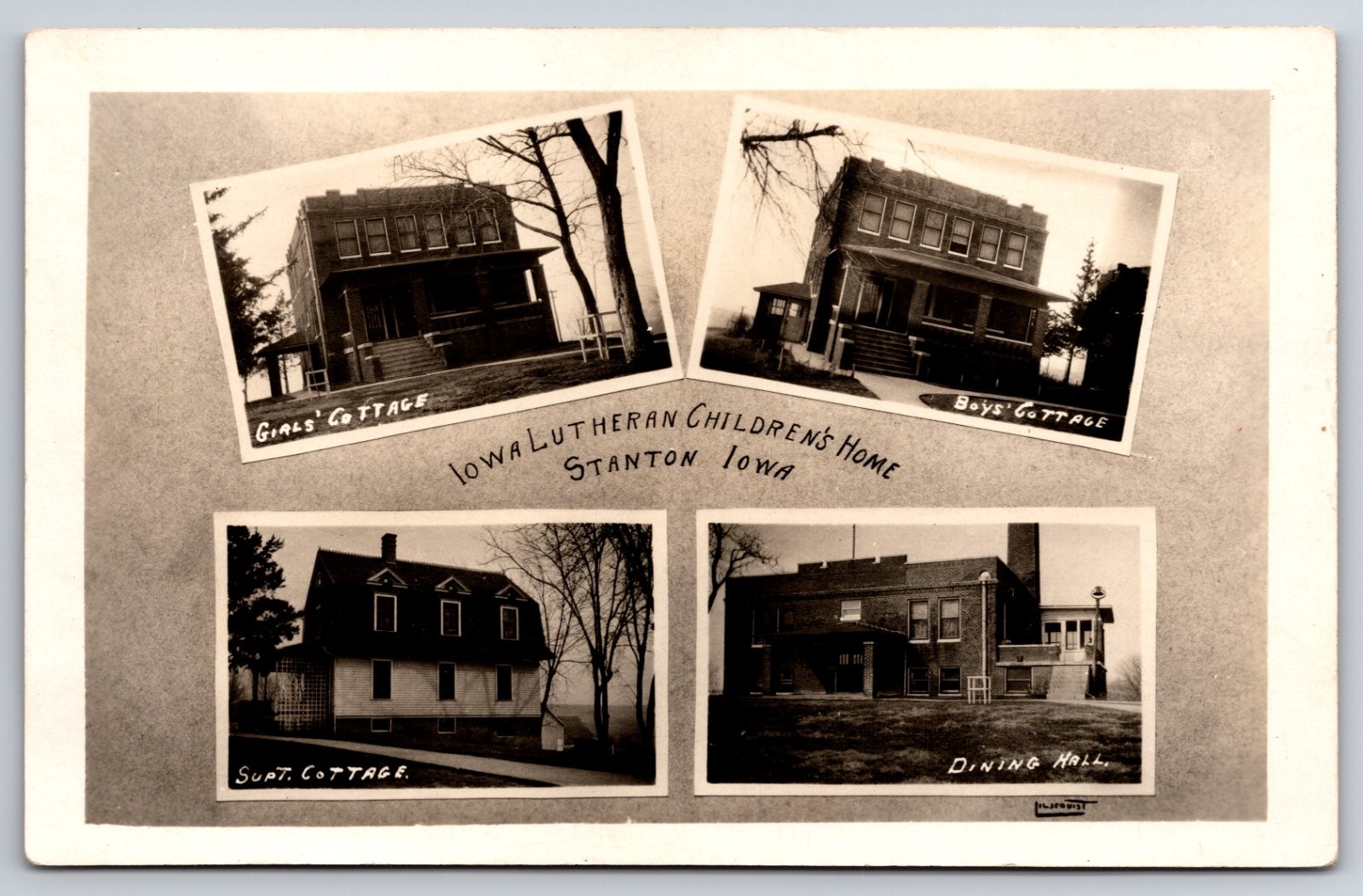 Stanton Iowa Lutheran Children\'s Home Cottages Orphanage Real Photo RPPC