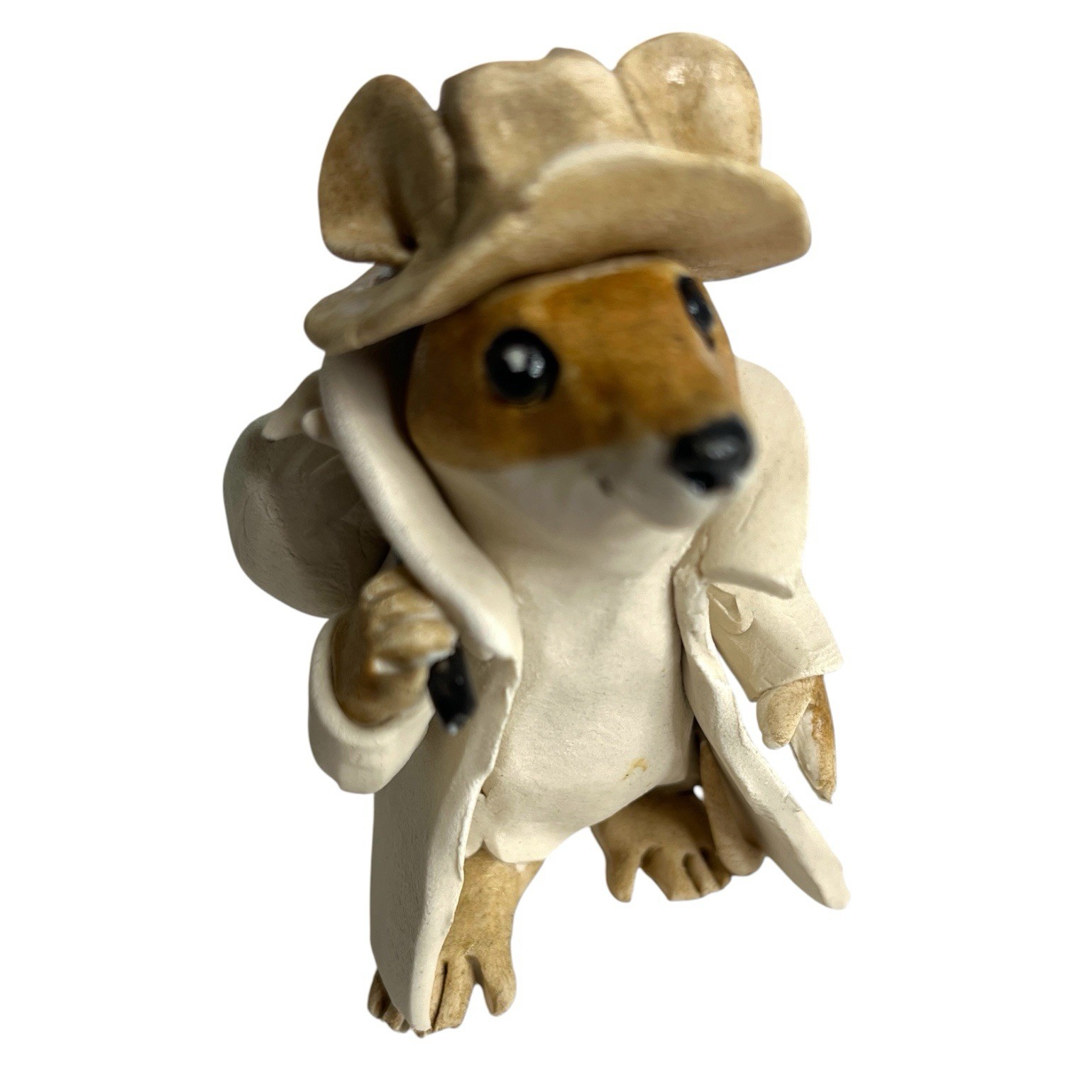 Vintage Ann Young Pottery Figure Mouse Hobo Gypsy Small Signed Sculpture Bogart