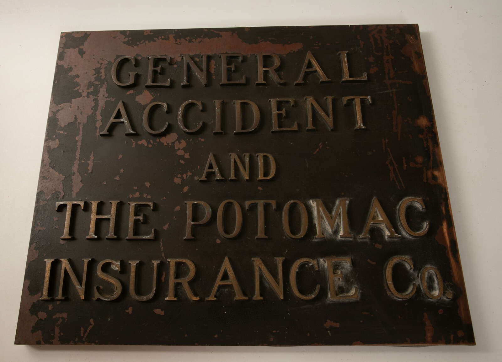 The Potomac Insurance Sign (HSE) 1880s Brass on Copper (JSF6) General Accident