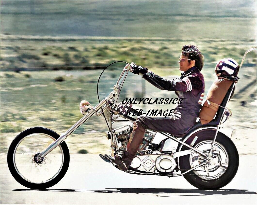 1969 PETER FONDA EASY RIDER HARLEY DAVIDSON MOTORCYCLE CHOPPER 8X10 COLOR PHOTO