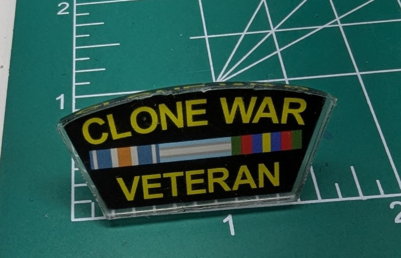 Clone War Veteran Acrylic Lapel Pin Badge Pinback Button Logo