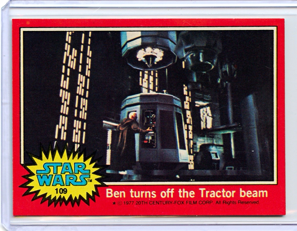 1977 Topps Star Wars #109 Ben Turns Off the Tractor Beam Red Series 2