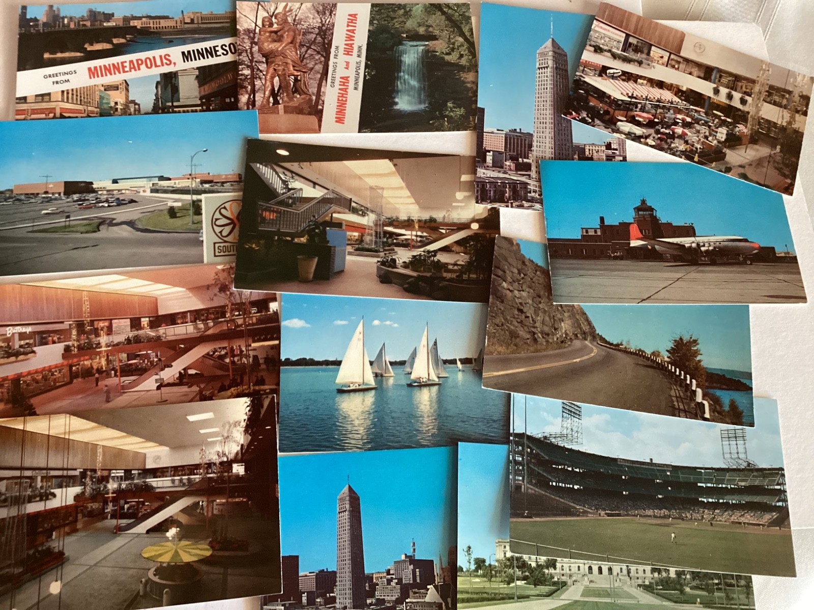 Lot of 14 Vintage Minnesota Postcards / Mid Century/ Southdale Shopping Center