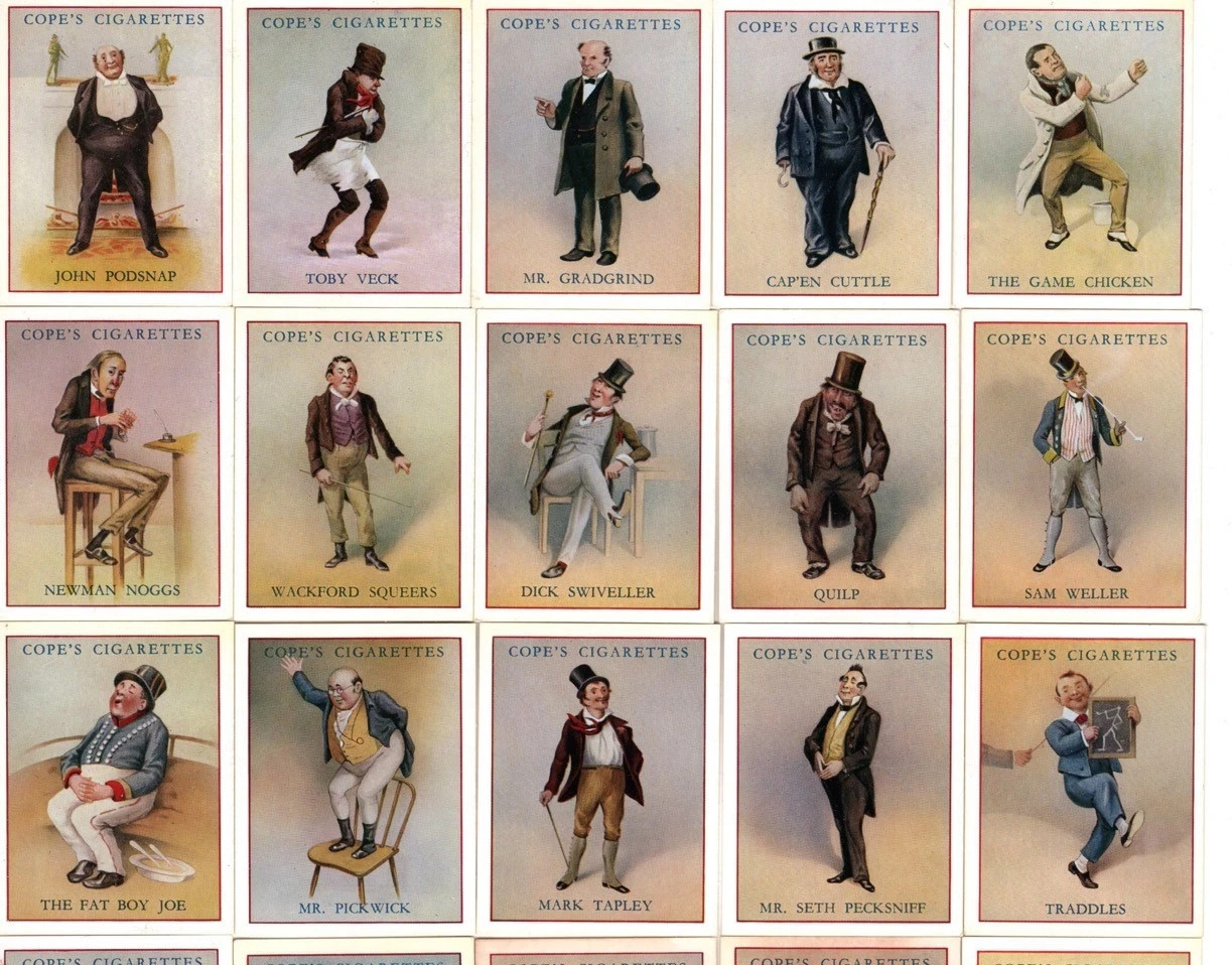 1939 COPE\'S DICKENS CHARACTOR SERIES 25 DIFFERENT TOBACCO CARD SET 1939 COPE\'S DICKENS CHARACTOR SERIES 25 DIFFERENT TOBACCO CARD SET