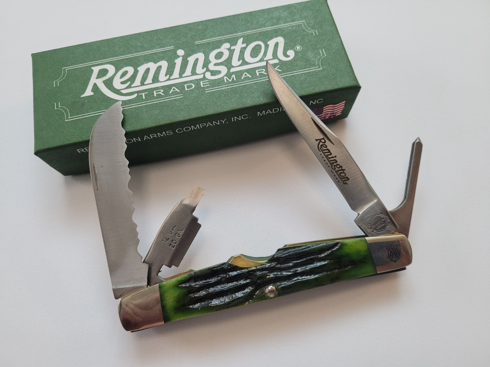 New Vintage Remington USA R23 Bone Handle Waterfowl Choke Tool Pocket Knife NOS