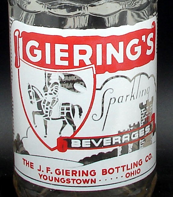Giering\'s; J.F. Giering Bottling Co; Youngstown, OH; 2-color ACL soda pop bottle