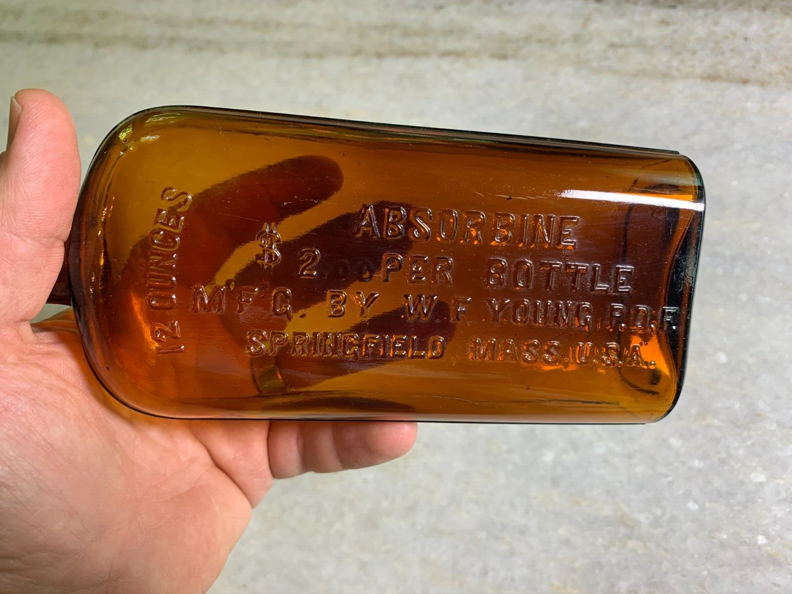 Antique Horse Medicine Absorbine $2.00 Per Bottle Springfield MA Massachusetts