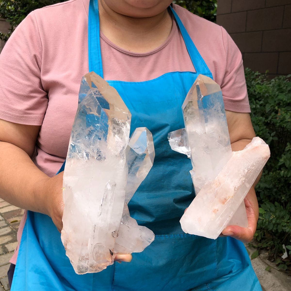 2pcs 5.94LB Natural White Quartz Crystal Cluster Rough Specimen Healing