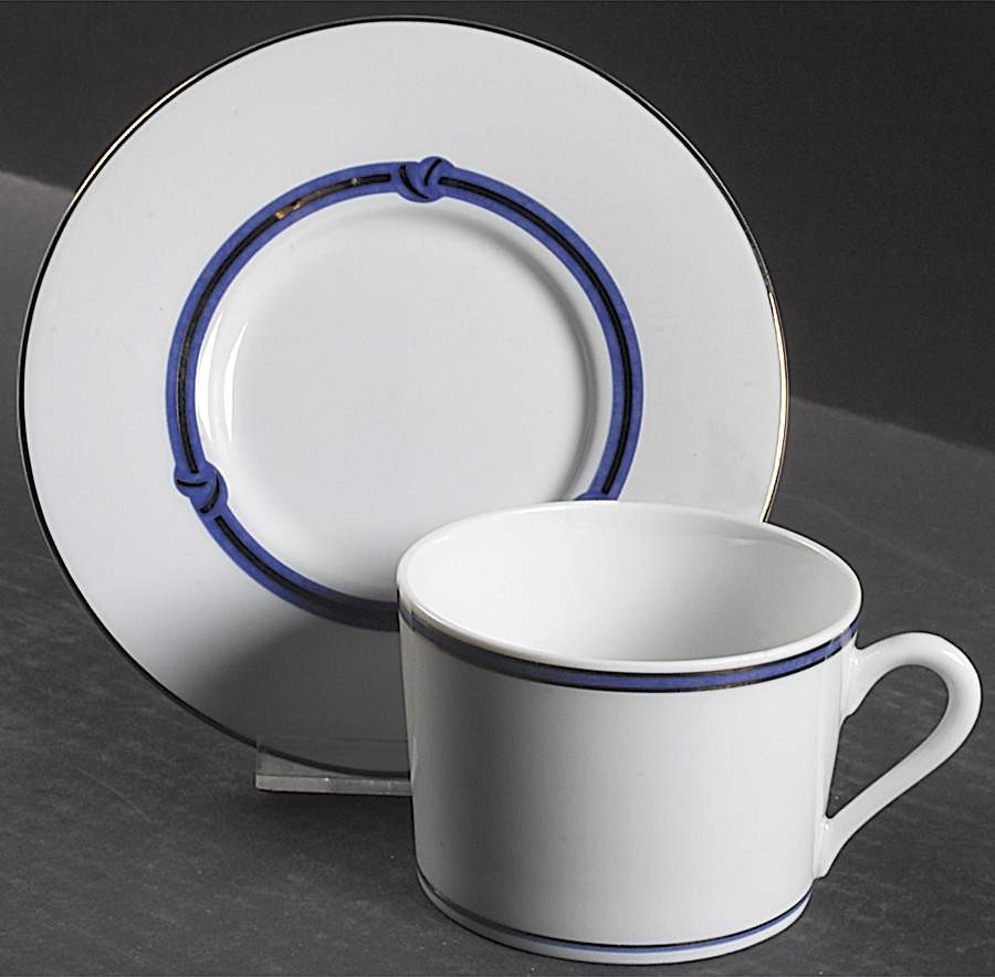 Christofle Rubanea Blue Cup & Saucer 56383