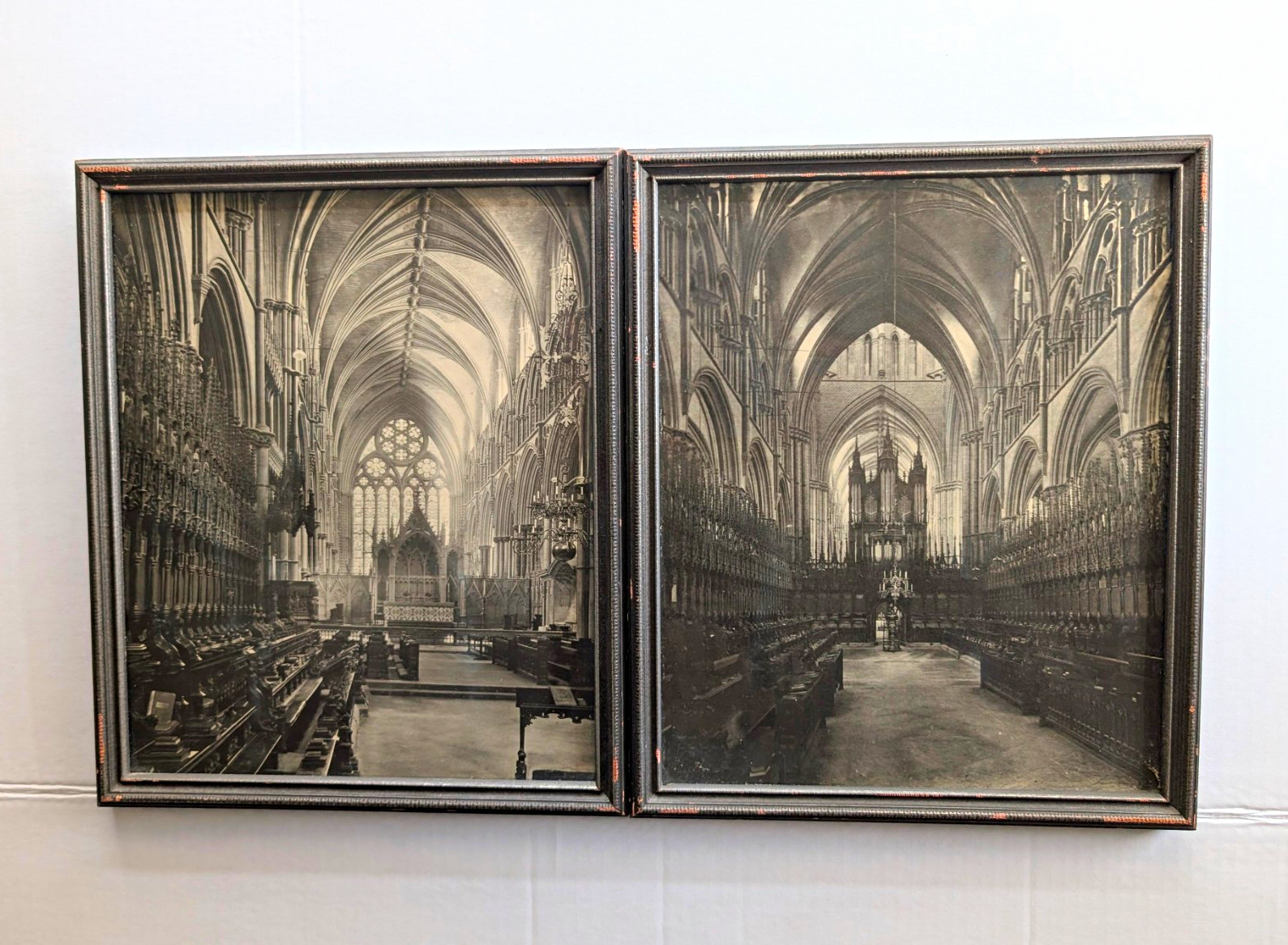 Vintage Gothic Cathedral Framed Pictures York Minster England Black and White