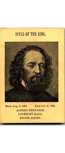 Tennyson Playing Card *Idylls* *Locksley* 1800s Poet Card Game England Tennyson Playing Card *Idylls* *Locksley* 1800s Poet Card Game England