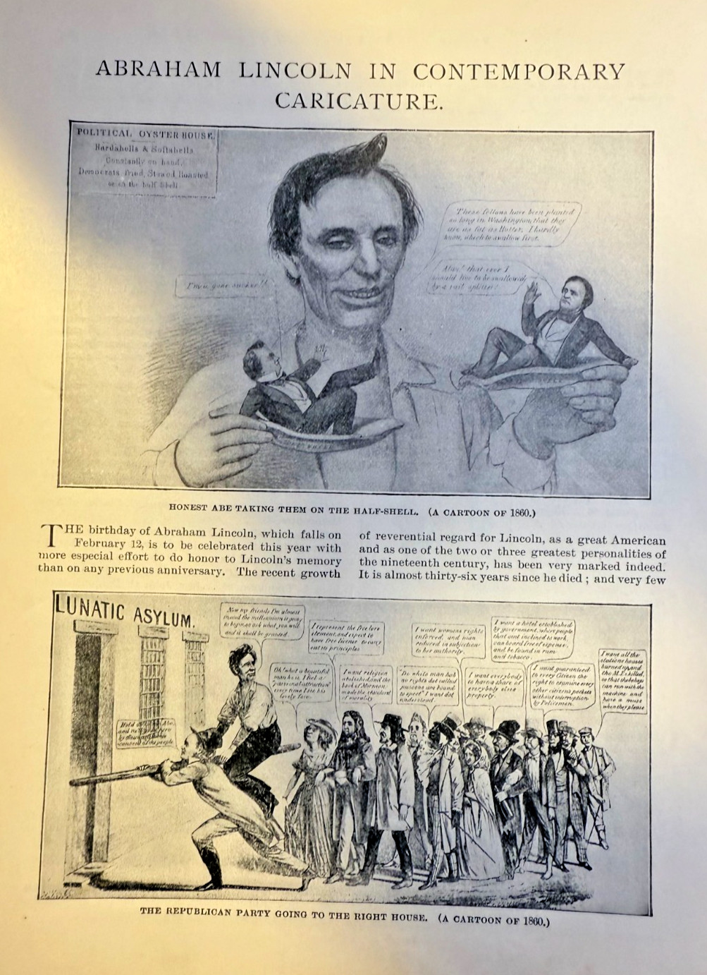 1901 Abraham Lincoln in Contemporary Caricature illustrated