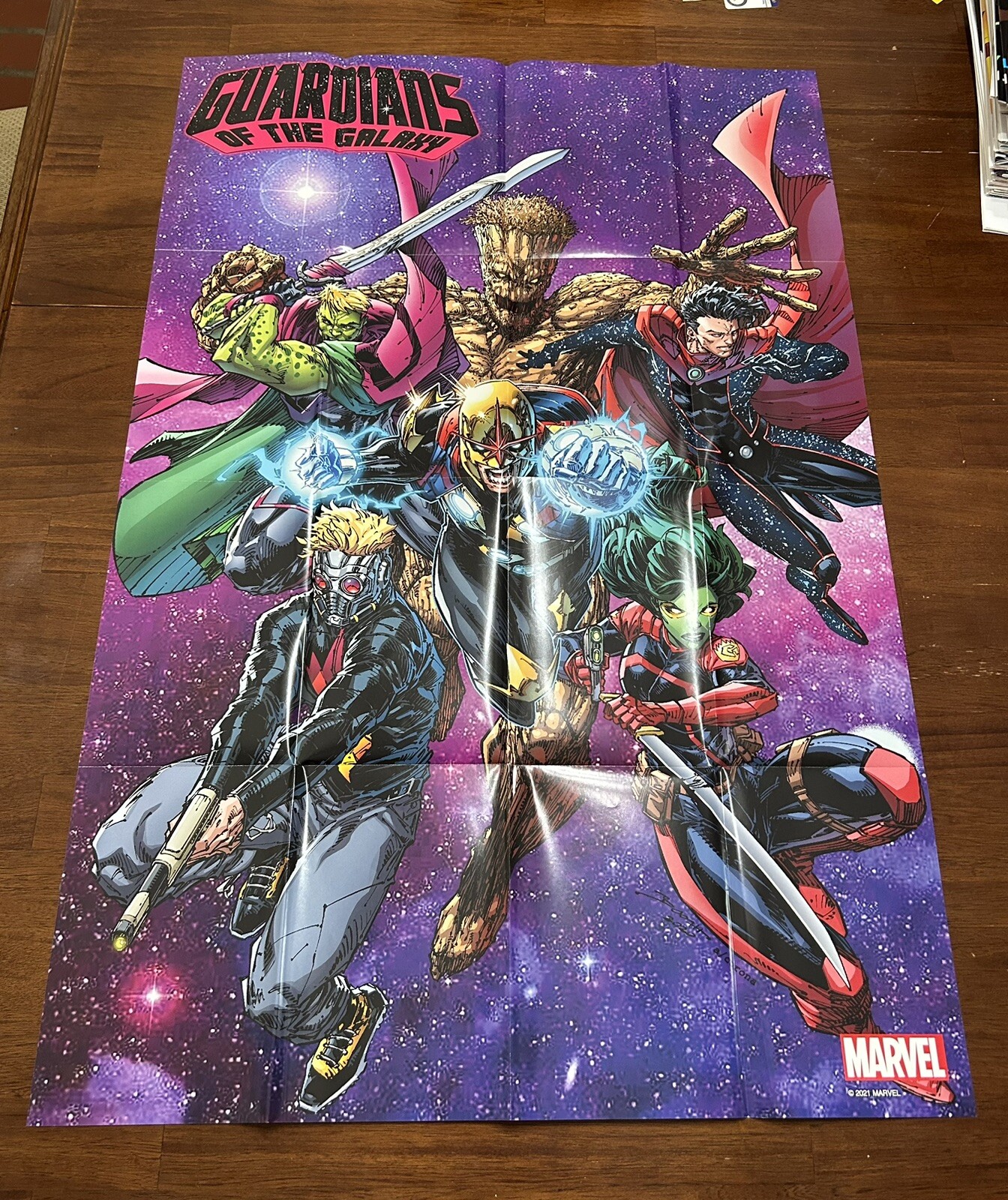 Guardians of the Galaxy promo poster unused Marvel 2021 Groot Gamora Starlord