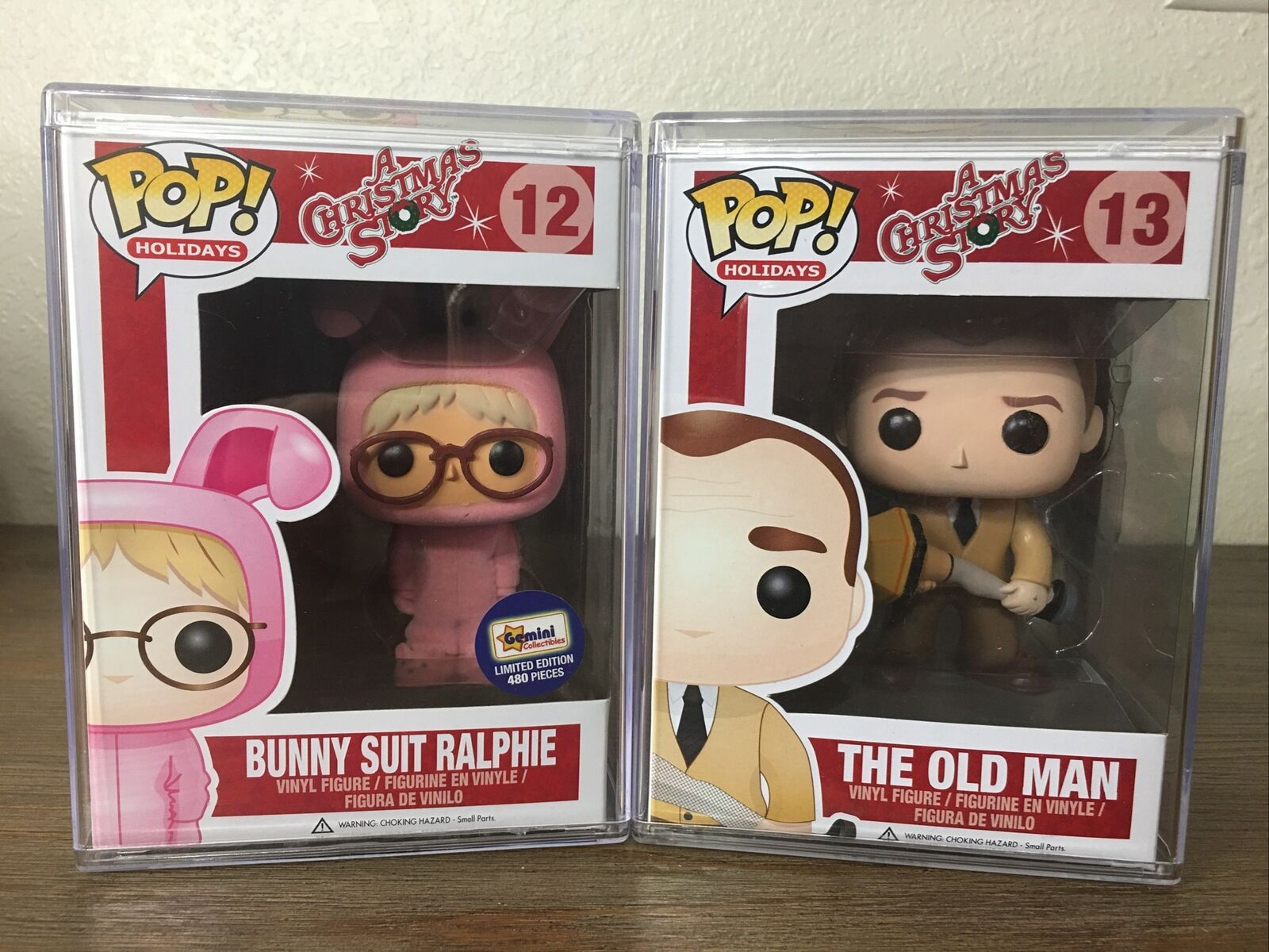 Funko Christmas Story Flocked Ralphie and Old Man- Rare, Vaulted-Mint/Newr Mint