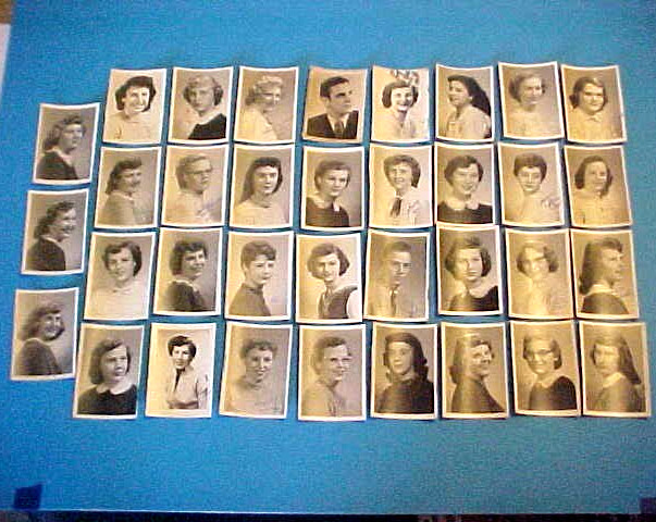 Vintage 1954-55 Lot of 36 Graduation Photos from Omaha South Packers High School