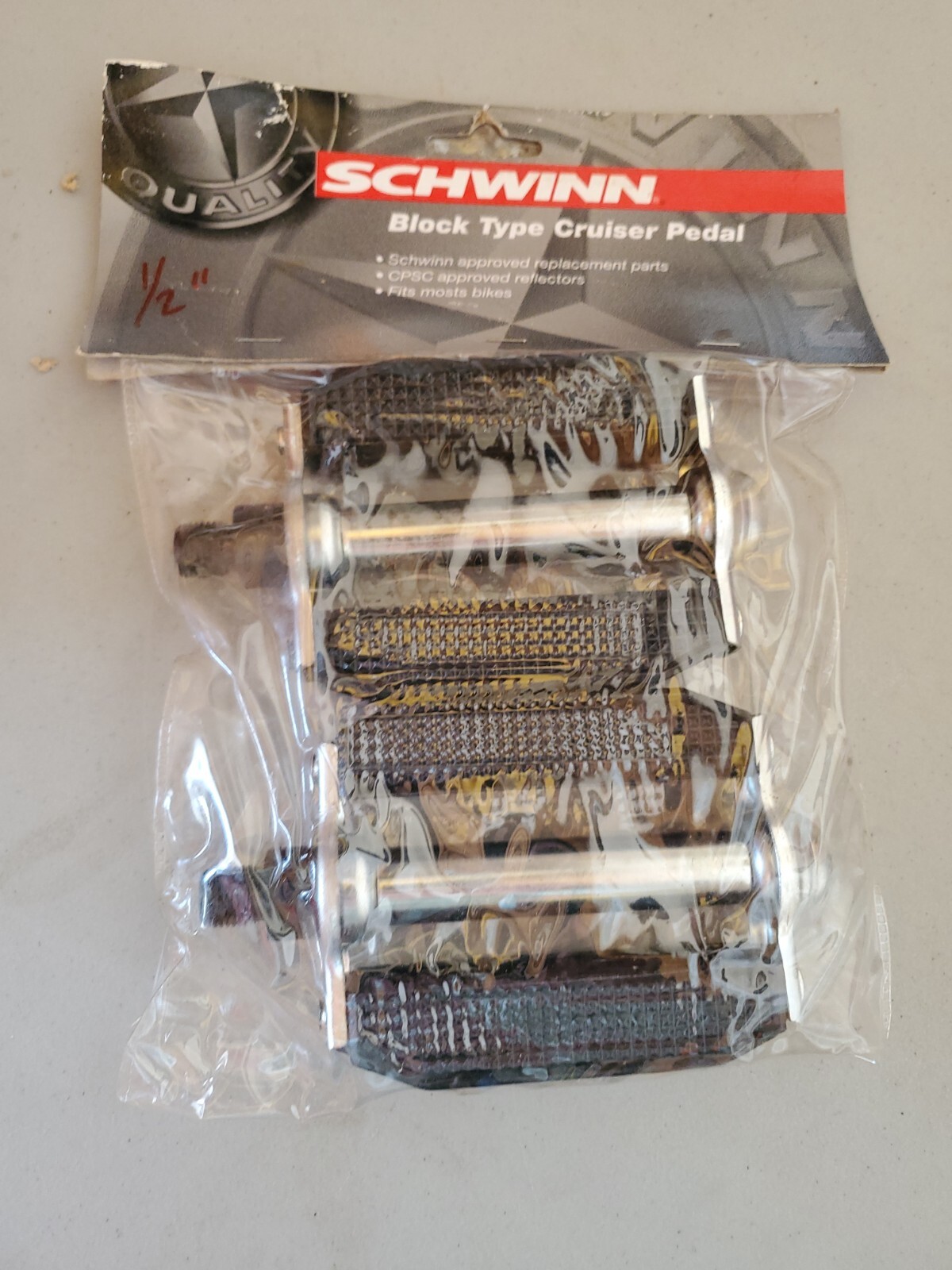 Schwinn Stingray Bicycle Pedals Vintage Cruiser Bike Block Pedal 1/2\