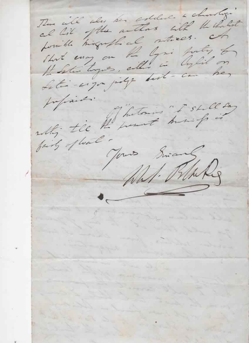John Stuart Blackie 1847 ALS  Scottish Classical Scholar  advocate Scot Culture