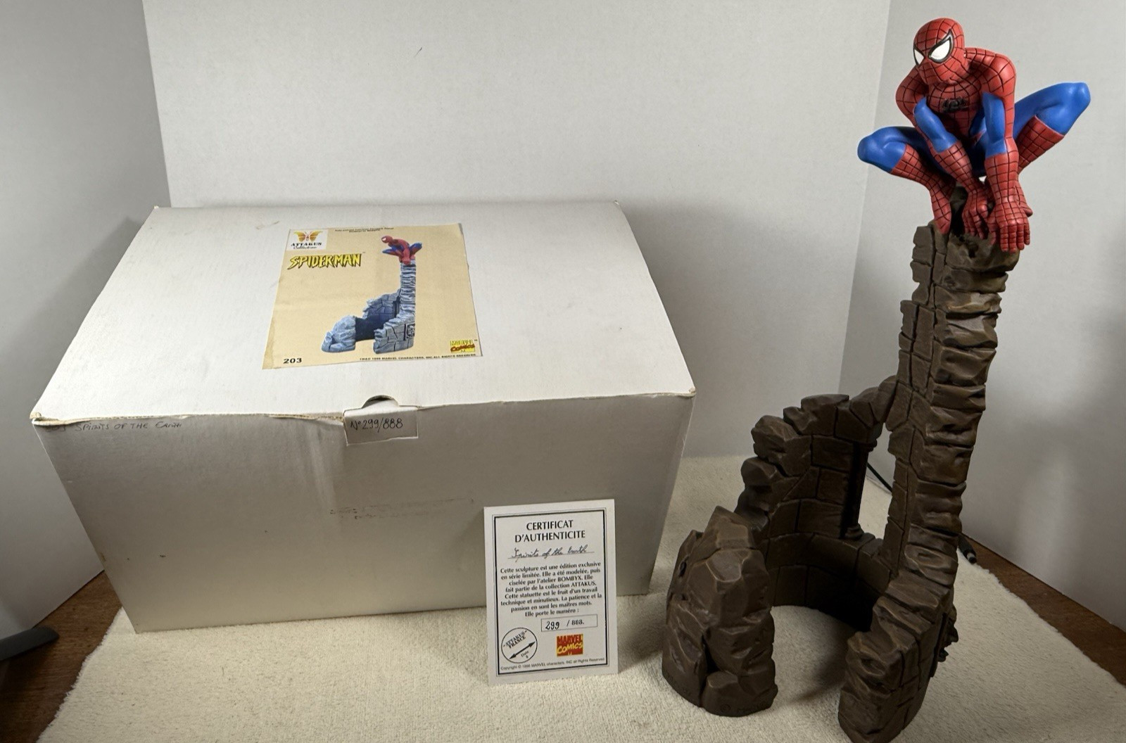 ATTAKUS SPIDER-MAN Spirits of the Earth statue ~ NEVER DISPLAYED ~ w/C.O.A.