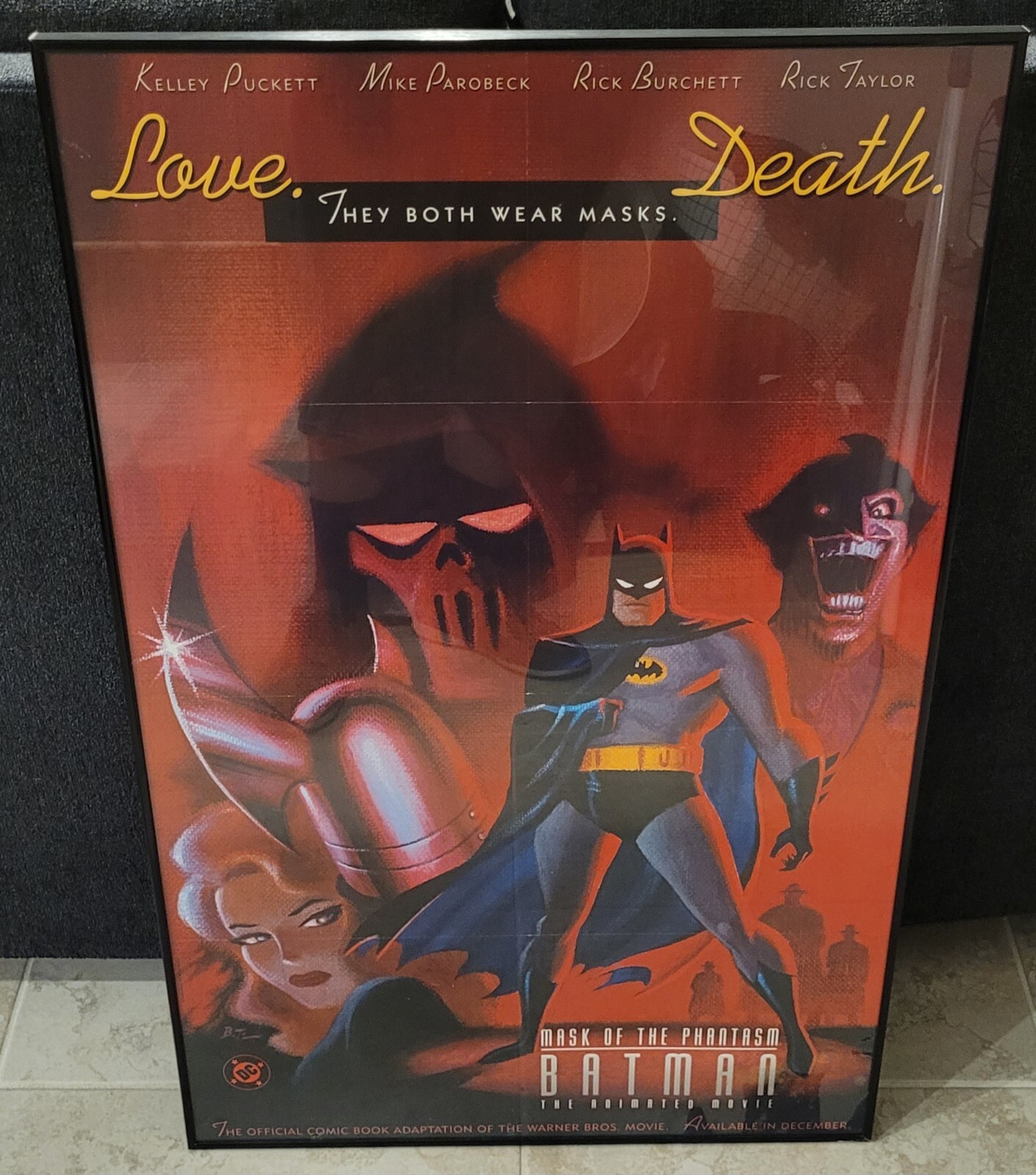 Batman Mask Of The Phantasm Original 1993 Promo Poster 34 X 22 Matted Framed