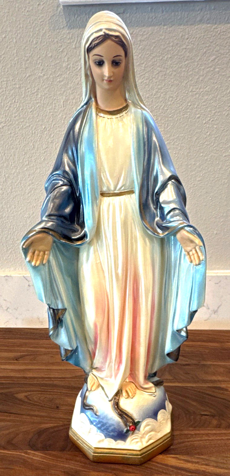 Vintage CSC Virgin Mary Chalkware Statue 18” Our Lady of Grace Catholic
