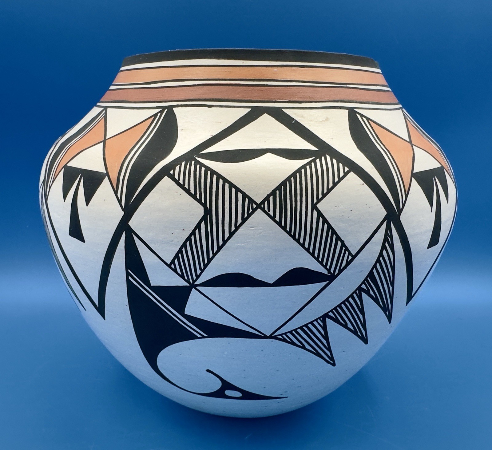 Vintage Acoma Pueblo Polychrome Pottery 9 Vintage Acoma Pueblo Polychrome Pottery 9