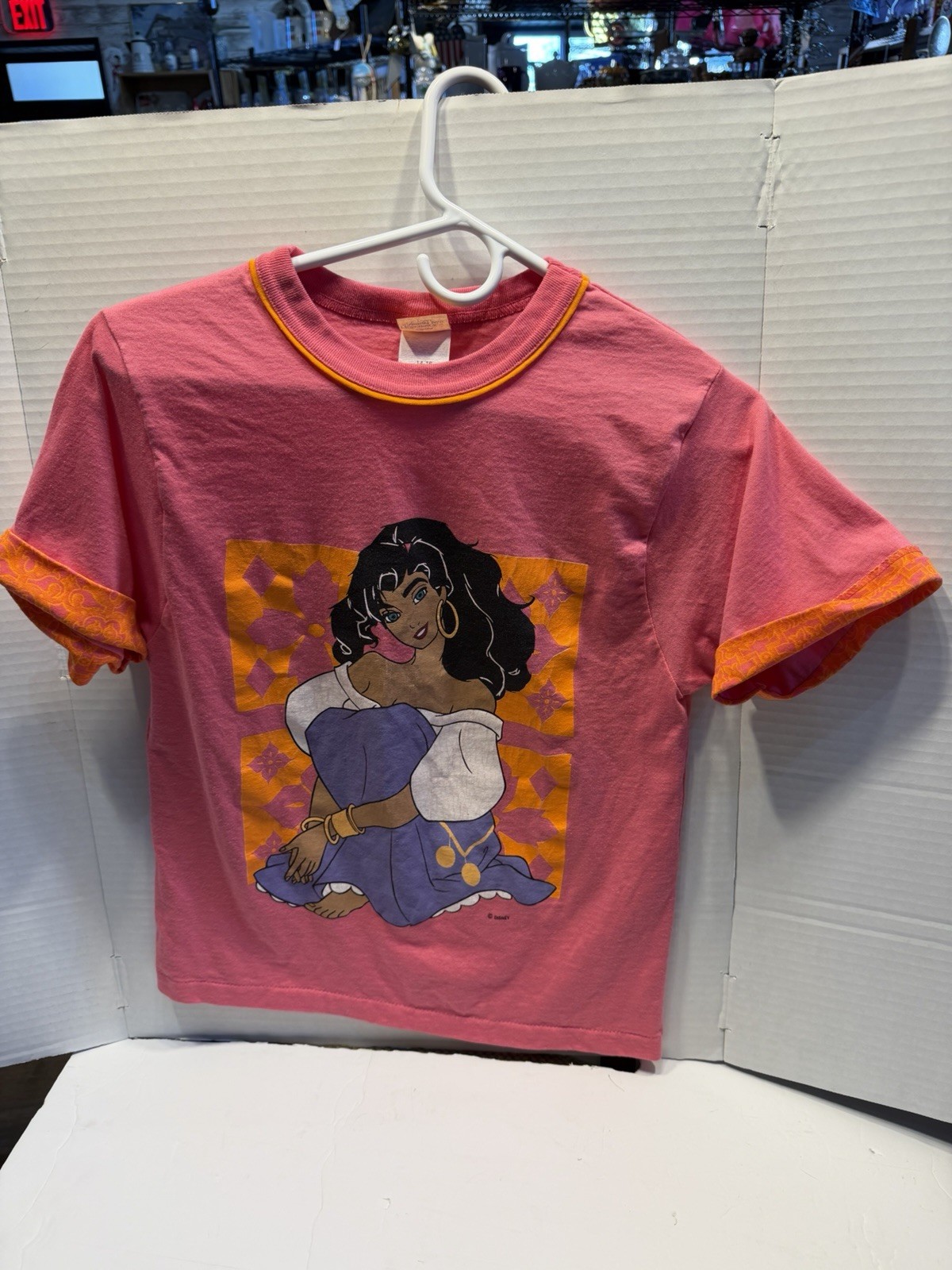 Disney’s The Hunchback Of Note Dame Esmeralda Size 14-16 Poly/Cotton TShirt Pink