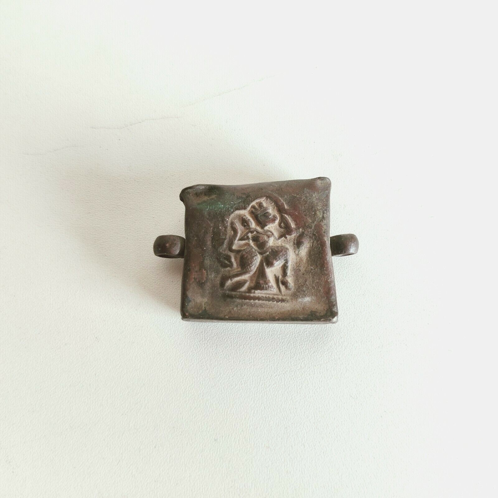 1920s Vintage Hindu God Hanuman Divine Monkey Tribal Amulet Pendant Copper M484