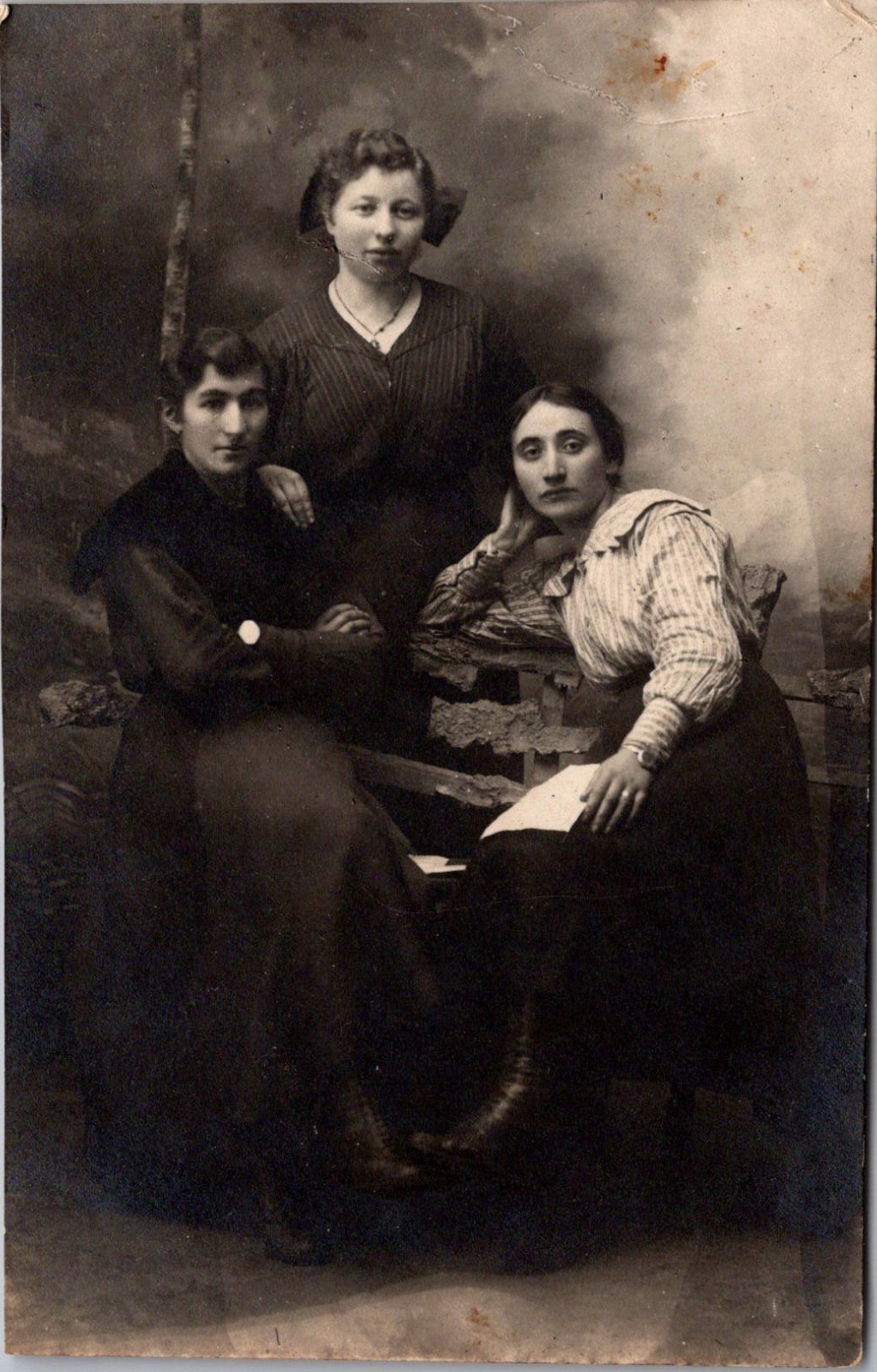 Three Women In Period Attire Edwardian Era Or 1910s Vintage Postcard TP15-14