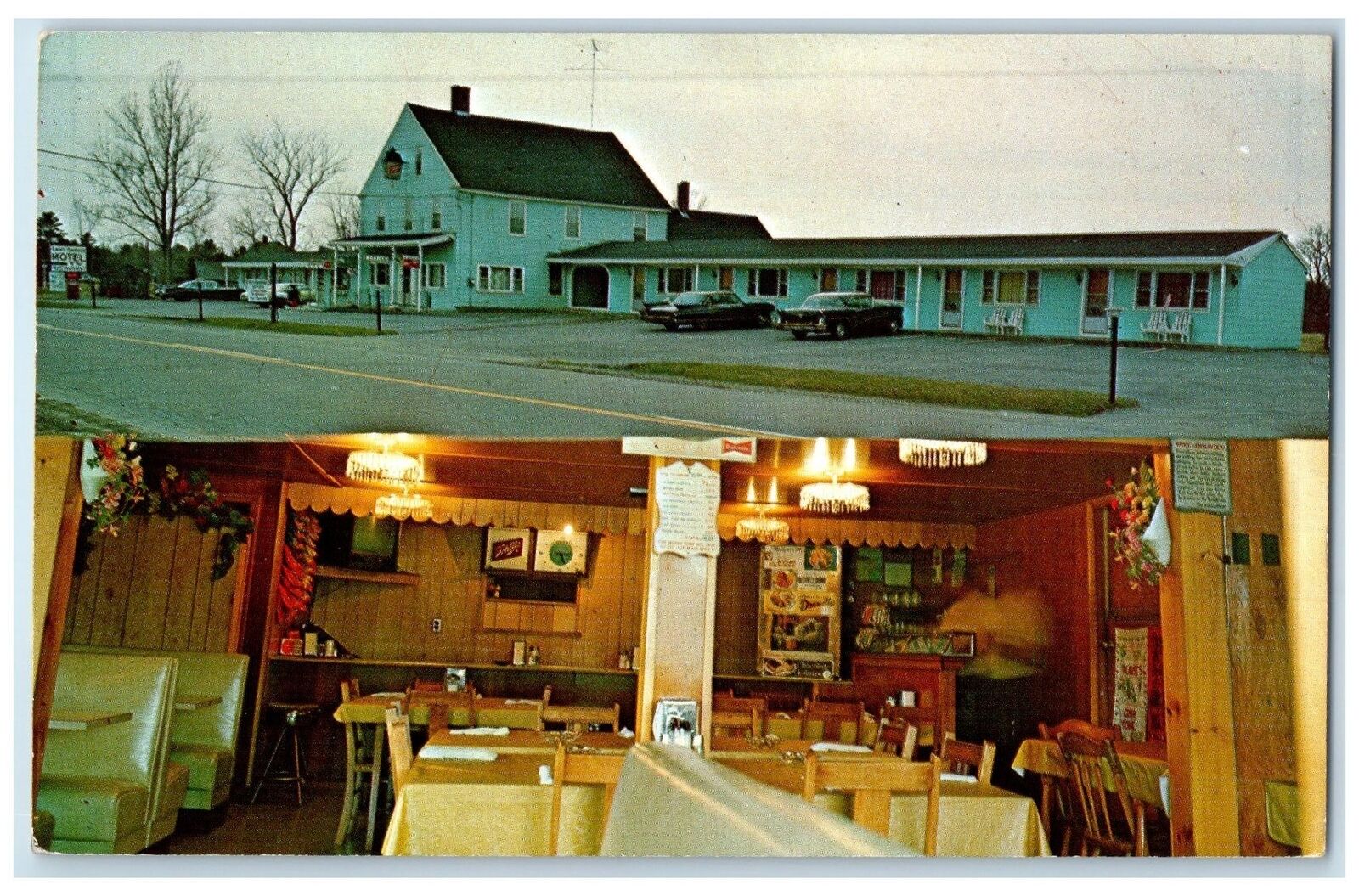 c1950\'s Last Chance Motel & Restaurant Multiview Farmington Maine ME Postcard