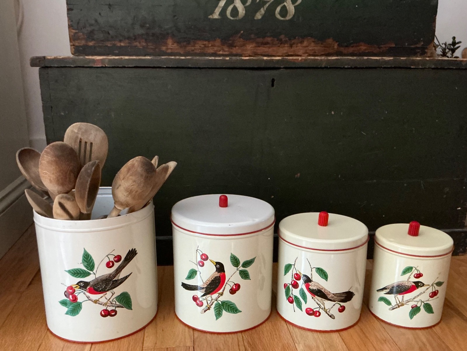 Vintage Maid of Honor Metal Tin Canister Set Made in USA Lot of 4