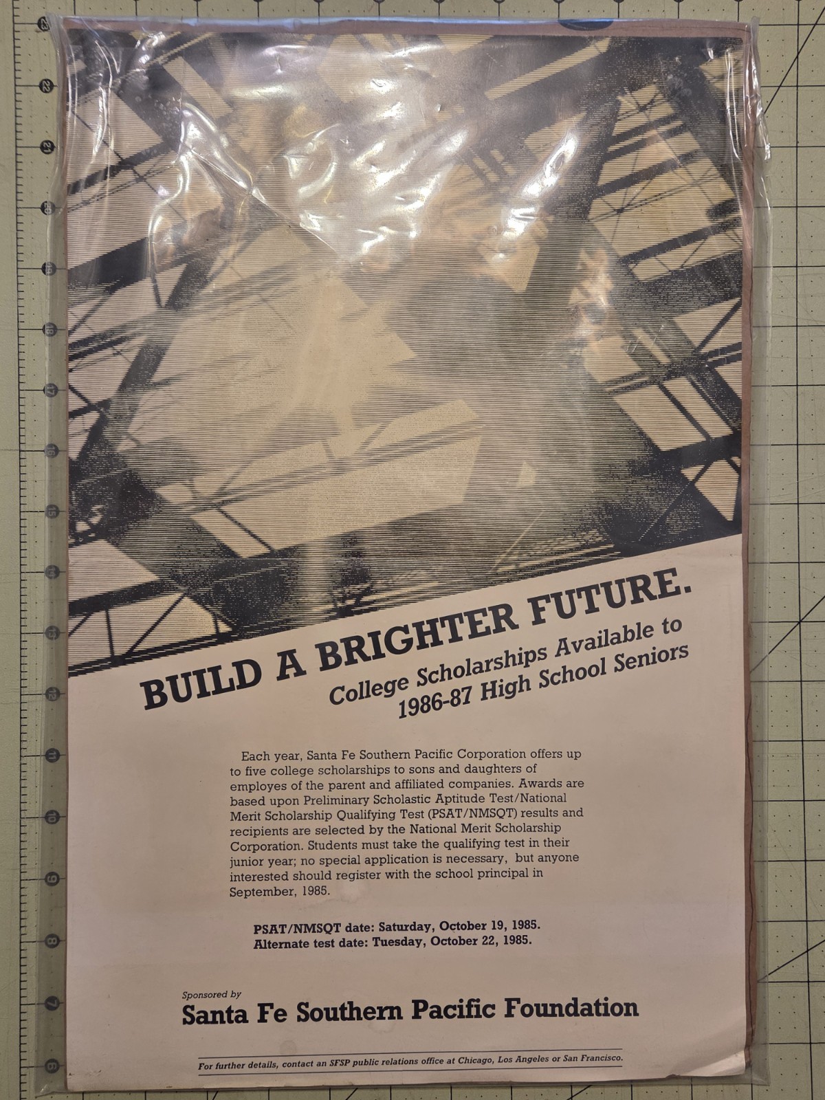 Santa Fe Southern Pacific SPSF Rare 1985 Scholarship Poster Large Format 11