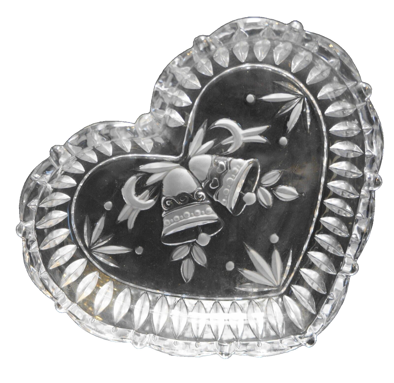 Studio Nova Crystal Heart Dish Frosted Wedding Christmas Bells