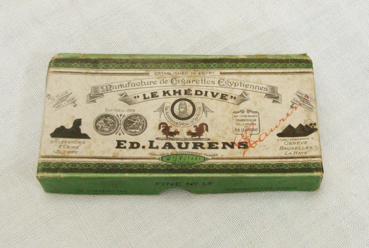 Vintage Egyptiennes Cardboard Empty Cigarette Box - Egypt Ed. Laurens Vintage Egyptiennes Cardboard Empty Cigarette Box - Egypt Ed. Laurens