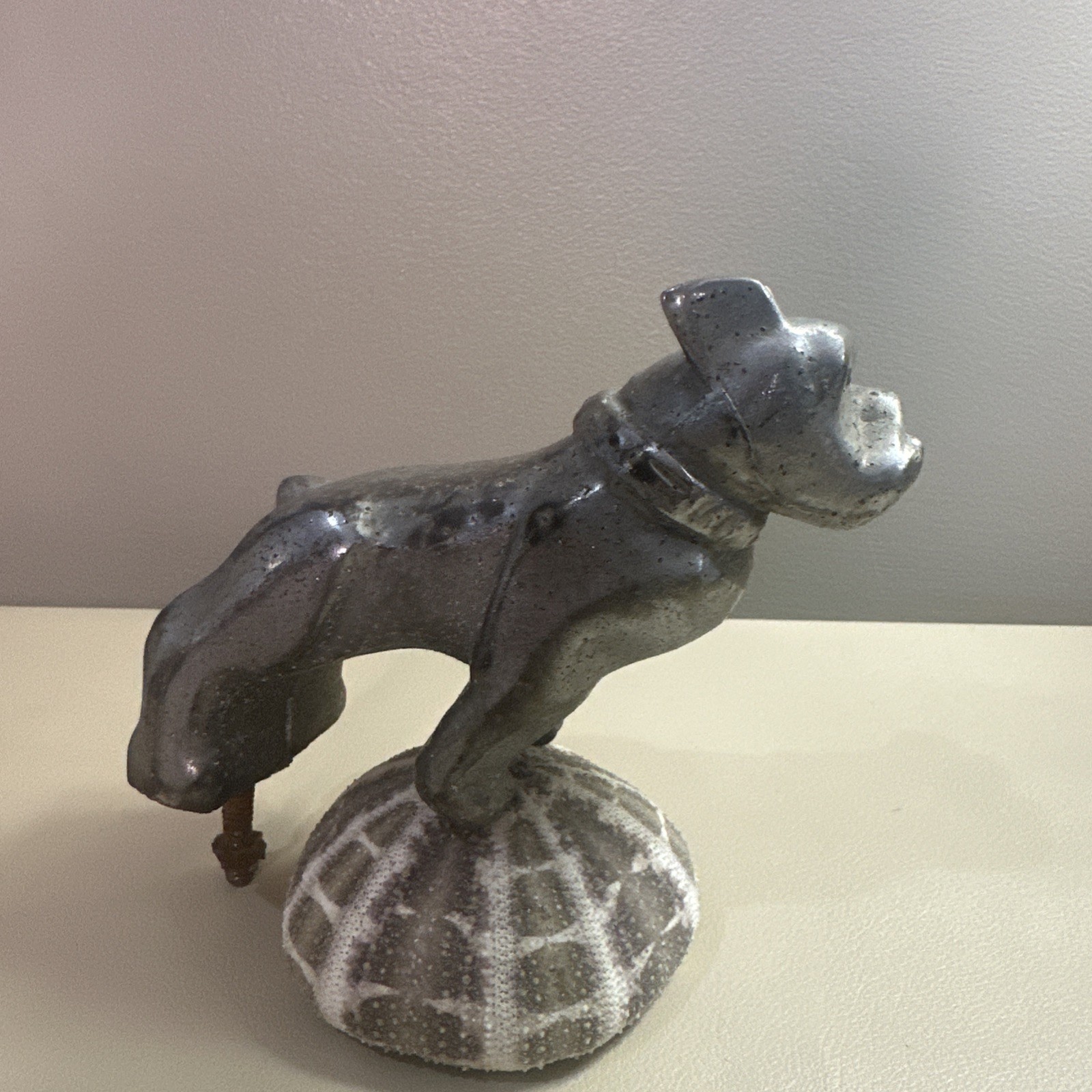VTG MACK BULLDOG HOOD ORNAMENT REPLICA-CAST METAL TRUCK MASCOT DECOR~UNMARKED