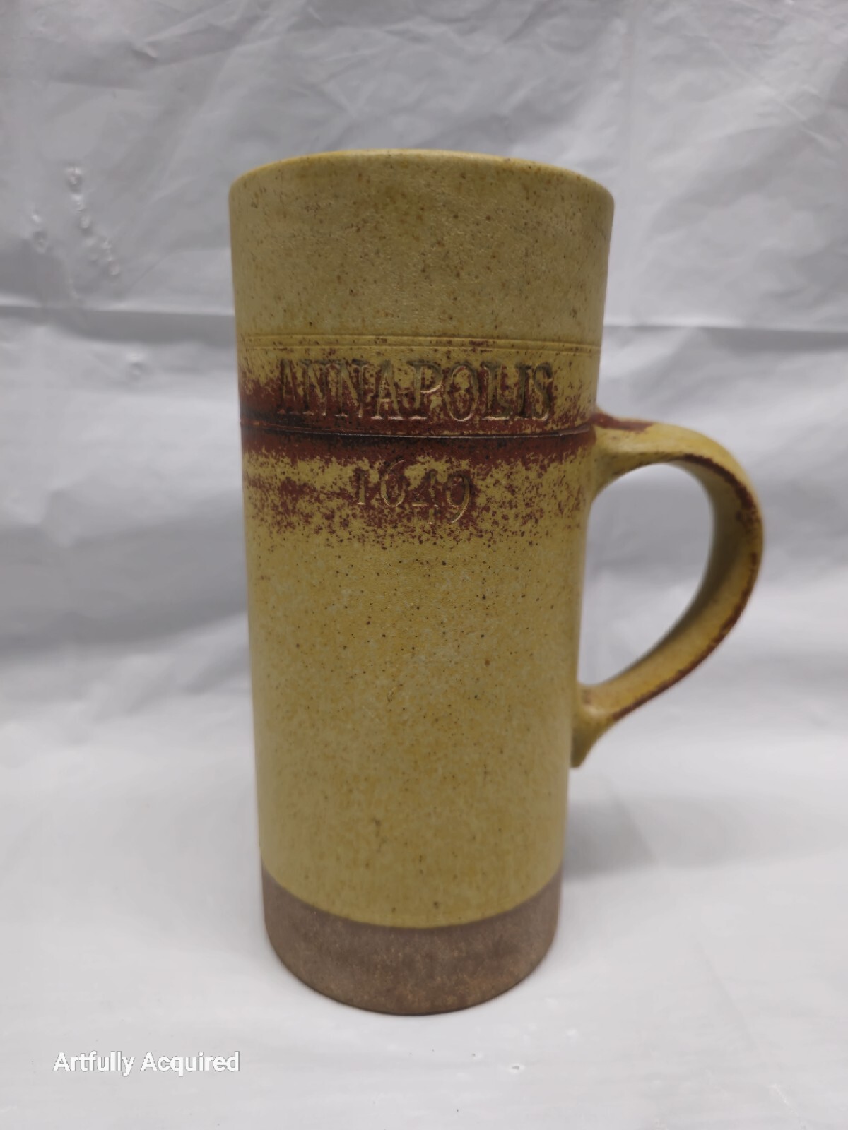 Robin Welch Pottery Annapolis 1649 Mug Stoneware Made In England Tall 7.25 Inch