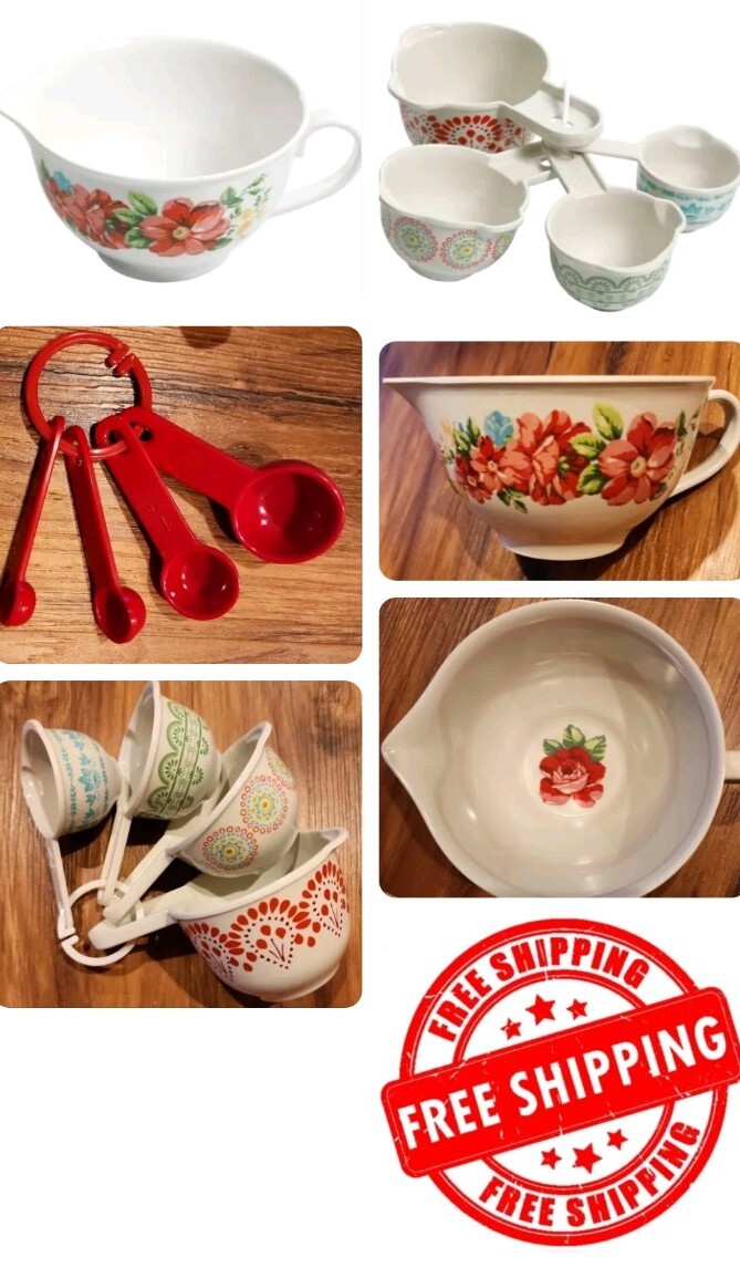 Pioneer Woman ~ VINTAGE FLORAL ~ 9 Piece ~ Melamine ~ Measuring Set