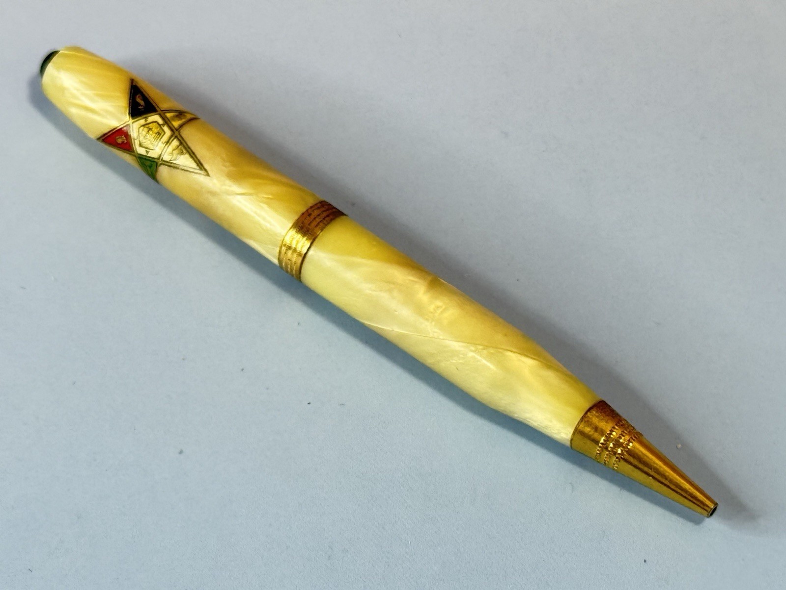 1930s-40s Order Eastern Star Celluloid Mechanical Pencil OES Masonic 3.75\