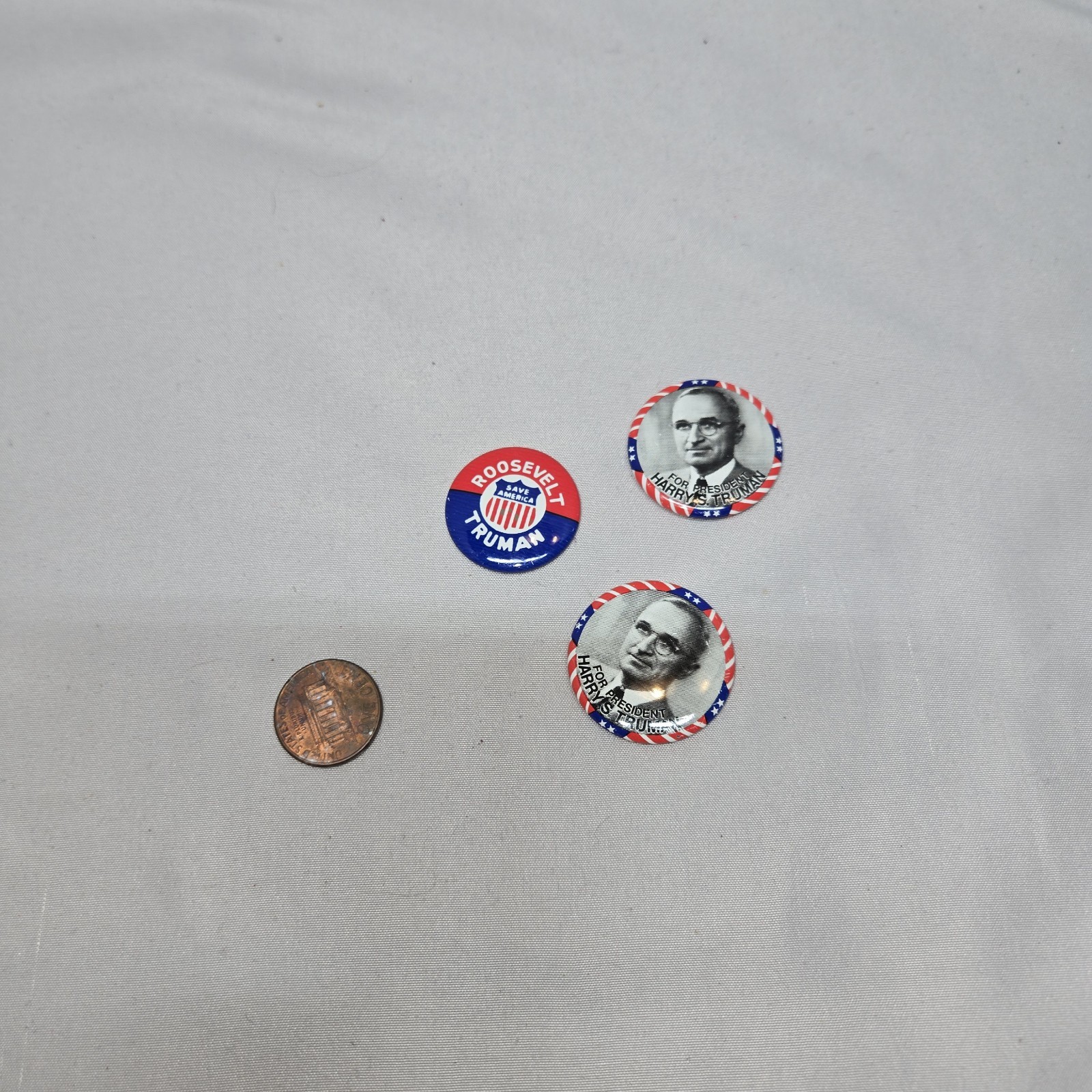 1948 HARRY TRUMAN President campaign pin pinback button political Lot Of 3 Pins
