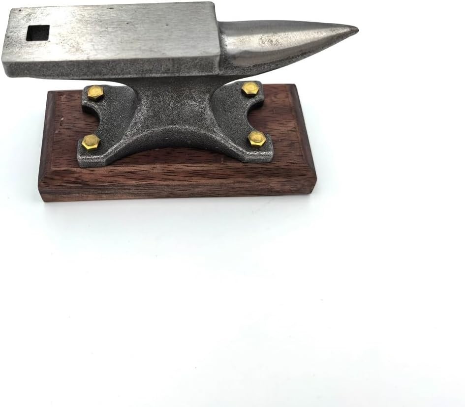1.7Lbs Mini Horn Anvil, Forged Iron Anvil with Wenge Wood 1.7Lbs Mini Horn Anvil, Forged Iron Anvil with Wenge Wood